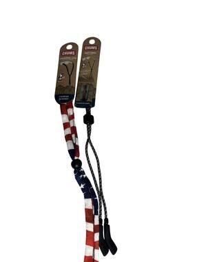 Chums Eyewear Retainer Original LTD Flag & Ripcord 3mm Cord Set New USA Made